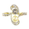 Bague 52 Bague de fiançailles Art nouveau en or 18K, diamants et perle 58 Facettes 21285-0669