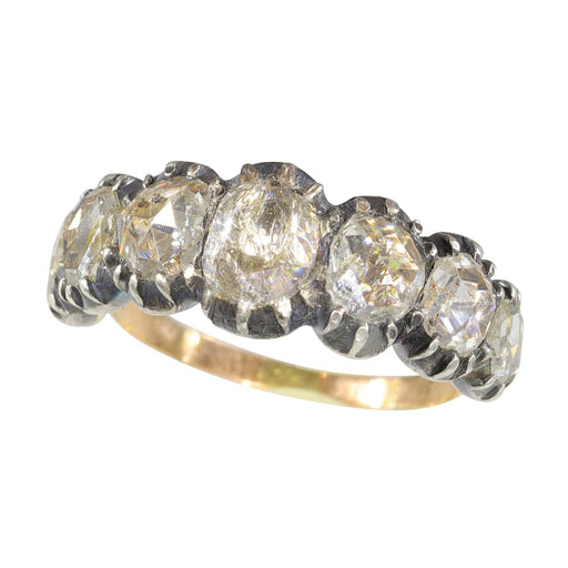 Bague 52 Bague ancienne géorgienne en or rouge 18k, argent et diamants 58 Facettes 21272-0590
