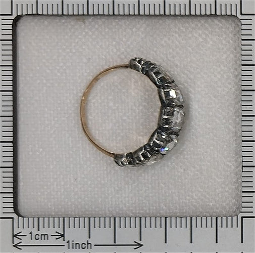 Bague 52 Bague ancienne géorgienne en or rouge 18k, argent et diamants 58 Facettes 21272-0590