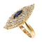 Bague 52 Bague navette victorienne en or jaune 14K, saphir et diamants 58 Facettes 21271-0454