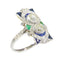 Bague 58 Bague de fiançailles Art déco en platine et or jaune 18K, diamants et saphirs 58 Facettes 21316-0744