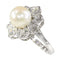 Bague 50 Bague Art déco belge en platine avec diamants et perle de culture 58 Facettes 22132-0317