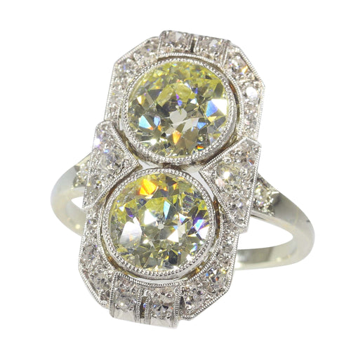Bague 51 Art déco - Bague en or blanc 18K et diamants (env. 2,70 ct) 58 Facettes 22193-0036