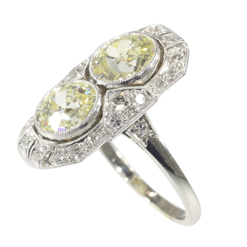 Bague 51 Art déco - Bague en or blanc 18K et diamants (env. 2,70 ct) 58 Facettes 22193-0036