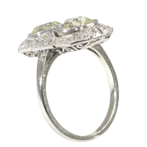 Bague 51 Art déco - Bague en or blanc 18K et diamants (env. 2,70 ct) 58 Facettes 22193-0036