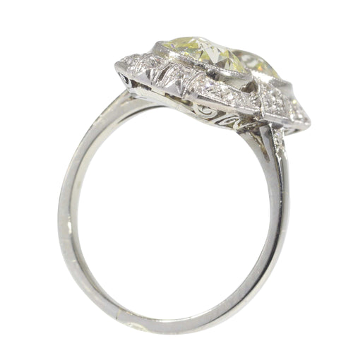 Bague 51 Art déco - Bague en or blanc 18K et diamants (env. 2,70 ct) 58 Facettes 22193-0036