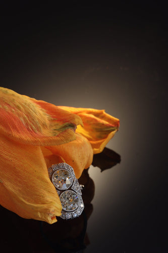 Bague 51 Art déco - Bague en or blanc 18K et diamants (env. 2,70 ct) 58 Facettes 22193-0036