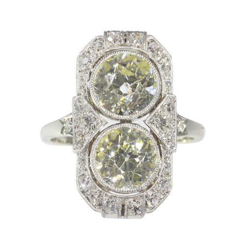 Bague 51 Art déco - Bague en or blanc 18K et diamants (env. 2,70 ct) 58 Facettes 22193-0036