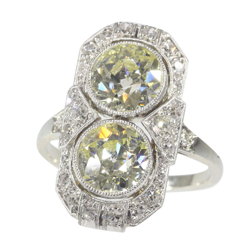 Bague 51 Art déco - Bague en or blanc 18K et diamants (env. 2,70 ct) 58 Facettes 22193-0036