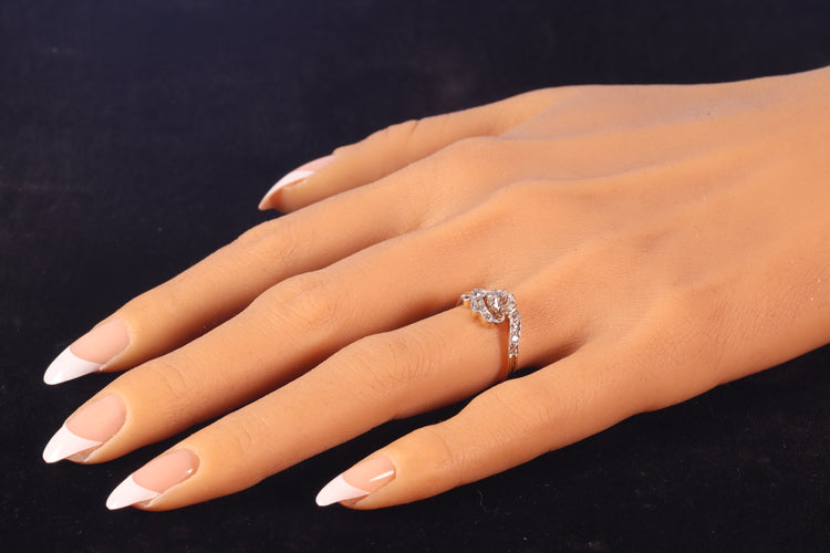 Bague 53 Belle Époque - Bague de fiançailles en platine et or jaune 18K, diamants 58 Facettes 22152-0291