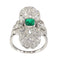 Bague 54 Bague Art déco de fiançailles en platine, diamants et émeraude 58 Facettes 22151-0121