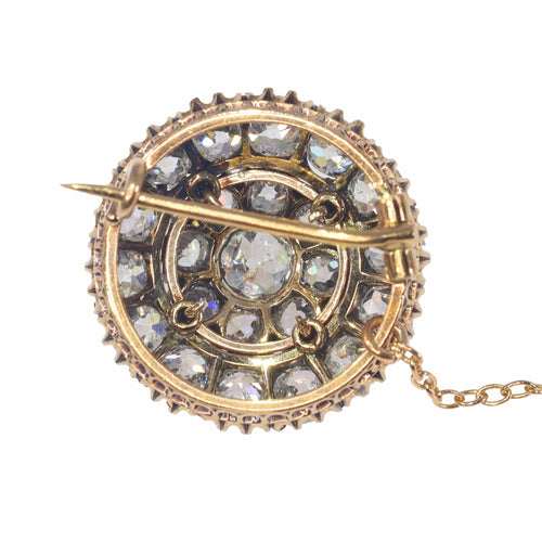 Broche Broche victorienne en or rose 18K et diamants (vers 1840) 58 Facettes 22241-0393