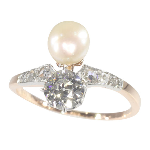 Bague 58 Bague de fiançailles 1895 en platine et or rouge 18K avec diamants 58 Facettes 22327-0067