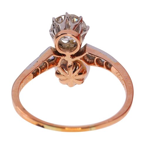 Bague 58 Bague de fiançailles 1895 en platine et or rouge 18K avec diamants 58 Facettes 22327-0067