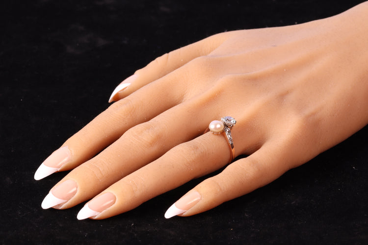 Bague 58 Bague de fiançailles 1895 en platine et or rouge 18K avec diamants 58 Facettes 22327-0067