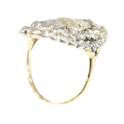 Bague 58 Bague victorienne en or rouge 14K et argent, 53 diamants taille rose 58 Facettes 23073-0137
