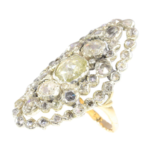 Bague 58 Bague victorienne en or rouge 14K et argent, 53 diamants taille rose 58 Facettes 23073-0137