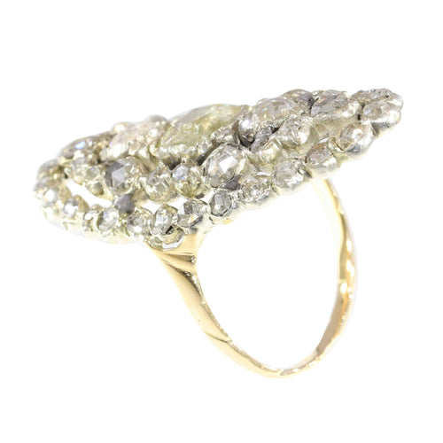 Bague 58 Bague victorienne en or rouge 14K et argent, 53 diamants taille rose 58 Facettes 23073-0137