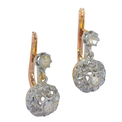 Boucles d'oreilles Boucles d’oreilles pendantes vintage en or rouge 18K et diamants 58 Facettes 23111-0113