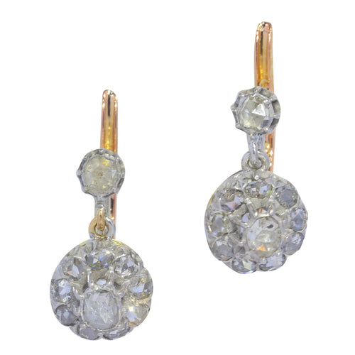 Boucles d'oreilles Boucles d’oreilles pendantes vintage en or rouge 18K et diamants 58 Facettes 23111-0113