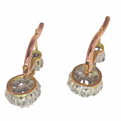 Boucles d'oreilles Boucles d’oreilles pendantes vintage en or rouge 18K et diamants 58 Facettes 23111-0113
