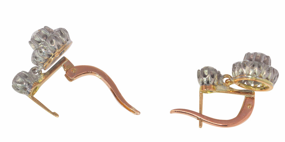 Boucles d'oreilles Boucles d’oreilles pendantes vintage en or rouge 18K et diamants 58 Facettes 23111-0113