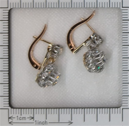 Boucles d'oreilles Boucles d’oreilles pendantes vintage en or rouge 18K et diamants 58 Facettes 23111-0113