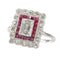 Bague 54 Bague Art déco - Bague en platine avec diamants et rubis 58 Facettes 23249-0100