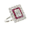 Bague 54 Bague Art déco - Bague en platine avec diamants et rubis 58 Facettes 23249-0100