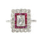 Bague 54 Bague Art déco - Bague en platine avec diamants et rubis 58 Facettes 23249-0100