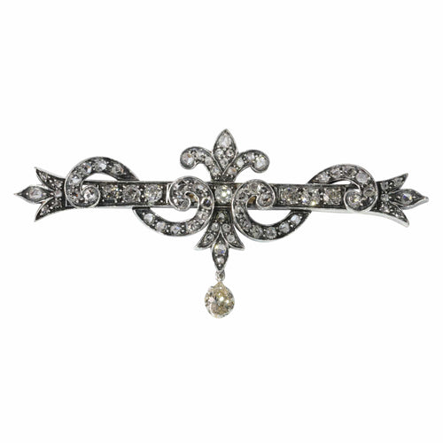 Broche Broche barrette victorienne en diamants 58 Facettes 23249-0329