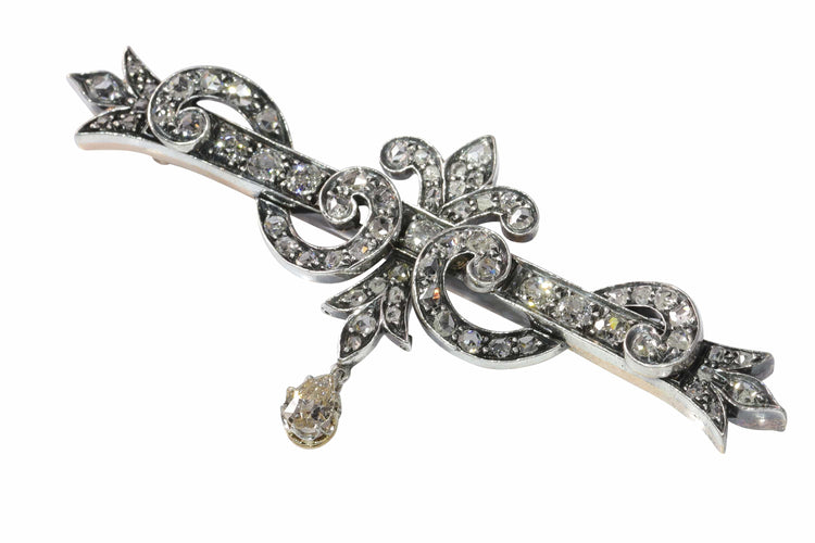 Broche Broche barrette victorienne en diamants 58 Facettes 23249-0329