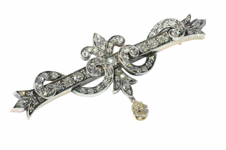 Broche Broche barrette victorienne en diamants 58 Facettes 23249-0329