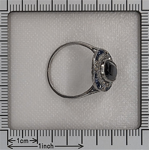 Bague 54 Bague Art déco en platine, saphirs et diamants 58 Facettes 23271-0609