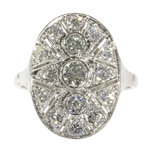 Bague 58 Bague Art déco années 1950 en platine et diamants 58 Facettes 24002-0085