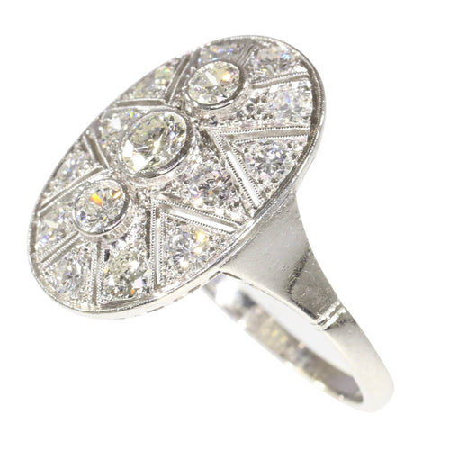 Bague 58 Bague Art déco années 1950 en platine et diamants 58 Facettes 24002-0085