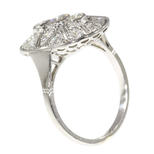 Bague 58 Bague Art déco années 1950 en platine et diamants 58 Facettes 24002-0085