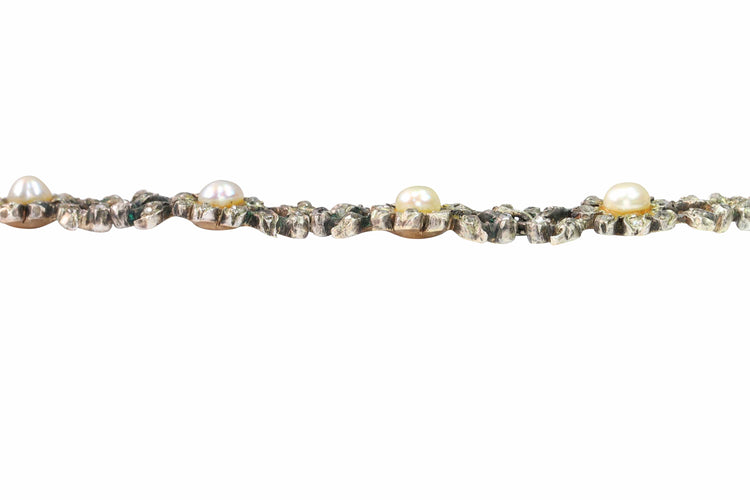 Collier Collier ras-de-cou victorien en or jaune 14K, diamants et perles 58 Facettes 24086-0162