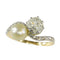 Bague 52 Bague Toi et Moi Belle Époque en or jaune 18K, platine, diamants et perle 58 Facettes 24029-0360