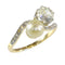 Bague 52 Bague Toi et Moi Belle Époque en or jaune 18K, platine, diamants et perle 58 Facettes 24029-0360