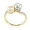 Bague 52 Bague Toi et Moi Belle Époque en or jaune 18K, platine, diamants et perle 58 Facettes 24029-0360