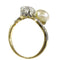 Bague 52 Bague Toi et Moi Belle Époque en or jaune 18K, platine, diamants et perle 58 Facettes 24029-0360