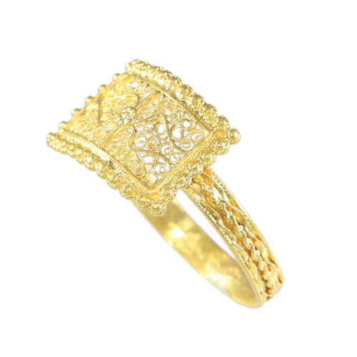 Bague 65 Bague ancienne georgienne en or jaune 18K, vers 1780 58 Facettes 24121-0303