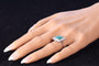 Bague 52 Art déco - Bague géométrique en platine, émeraude et diamants 58 Facettes 24110-0131