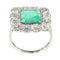 Bague 52 Art déco - Bague géométrique en platine, émeraude et diamants 58 Facettes 24110-0131