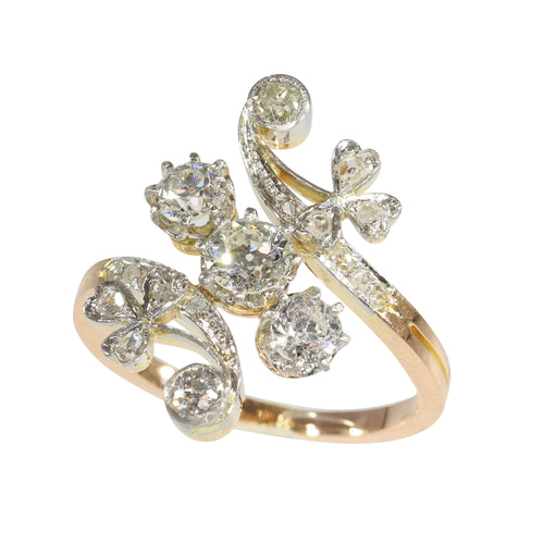 Bague 52 Bague Belle Époque croisée en or 18K et diamants 58 Facettes 24121-0294