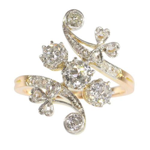 Bague 52 Bague Belle Époque croisée en or 18K et diamants 58 Facettes 24121-0294