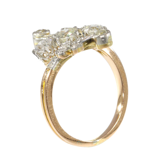 Bague 52 Bague Belle Époque croisée en or 18K et diamants 58 Facettes 24121-0294