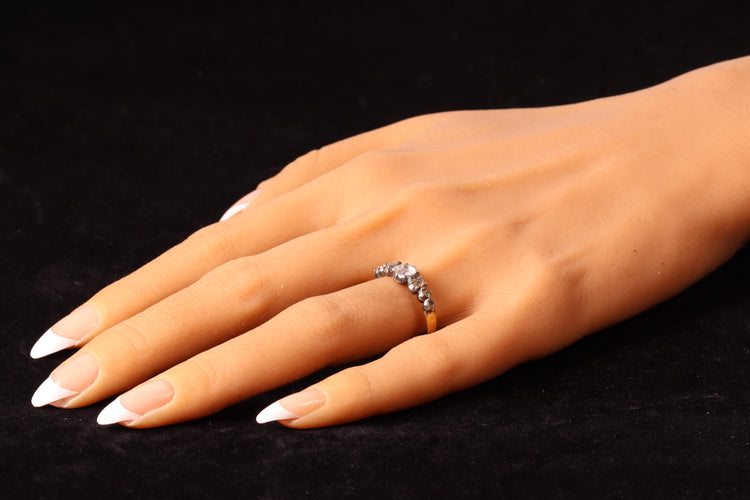 Bague 61 Bague victorienne vers 1840 en or jaune 18K et argent, diamants 58 Facettes 24137-0127