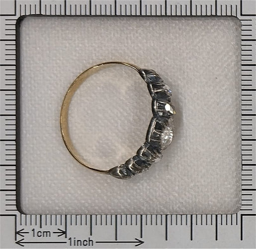 Bague 62 Époque victorienne - Bague alliance en or jaune 18K, argent et diamants 58 Facettes 24161-0040